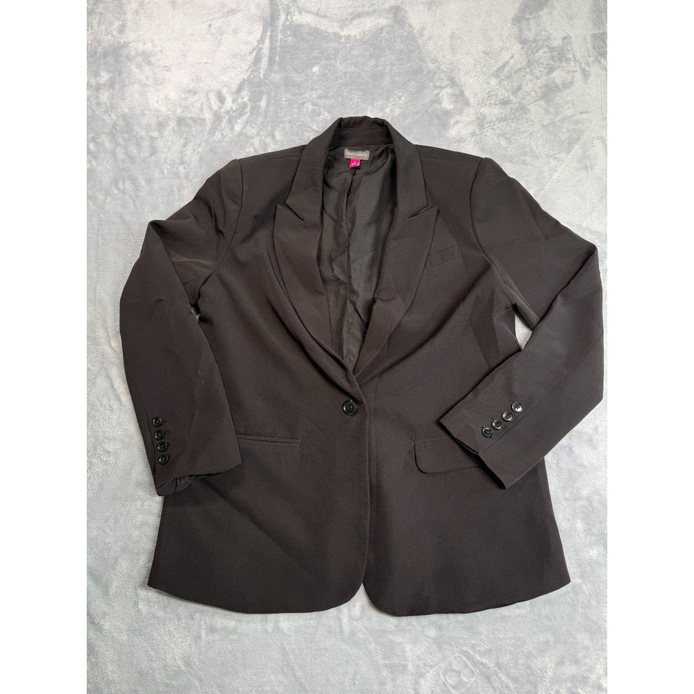 Vince Camuto Black Blazer Womens Large Peak Lapel Padded Shoulders V362948V